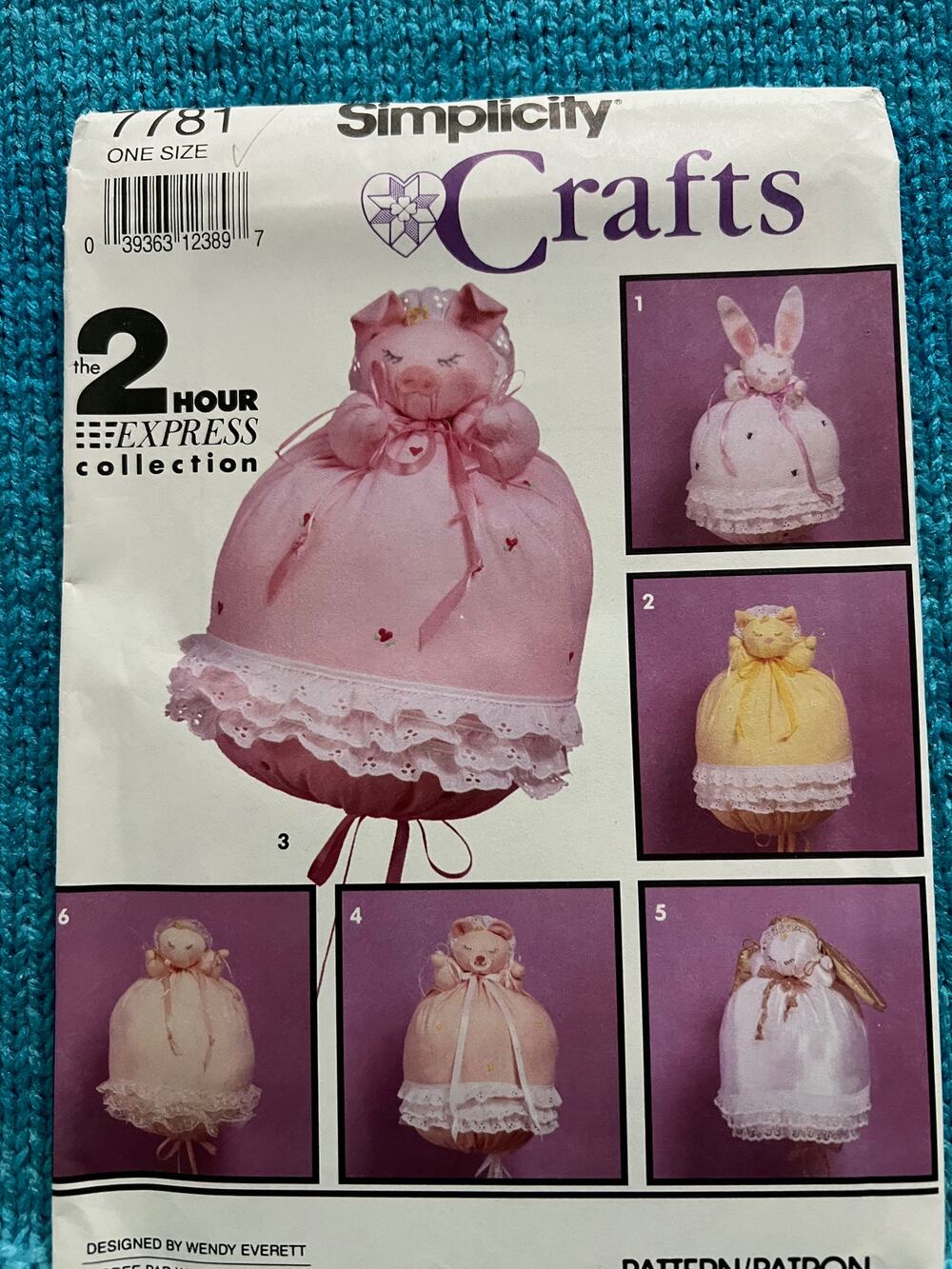 Simplicity 7781 Sewing pattern bunting baby angel animals